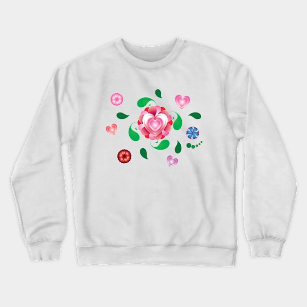 Summer Flowers, Spring Floral Crewneck Sweatshirt by slawers